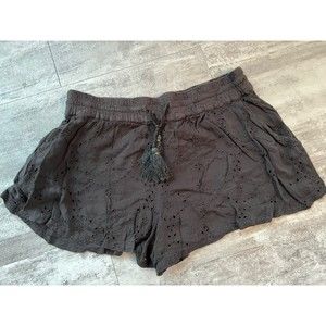 Free People Women's Black Lace/Crochet Mini Shorts ~Size M